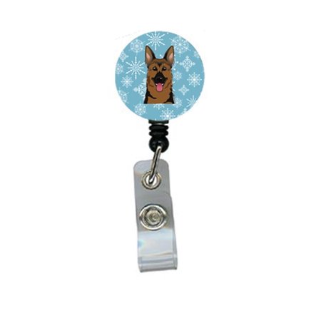 TEACHERS AID Snowflake German Shepherd Retractable Badge Reel TE720167